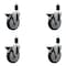 Service Caster 5'' Thermoplastic Rubber Swivel 1-3/8'' Expanding Stem Caster Set with Brake, 4PK SCC-EX20S514-TPRB-PLB-138-4 - alternate 1